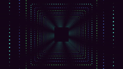 a dynamic black and white image featuring a vibrant pattern of colored dots arranged in a way that suggests movement or vibration