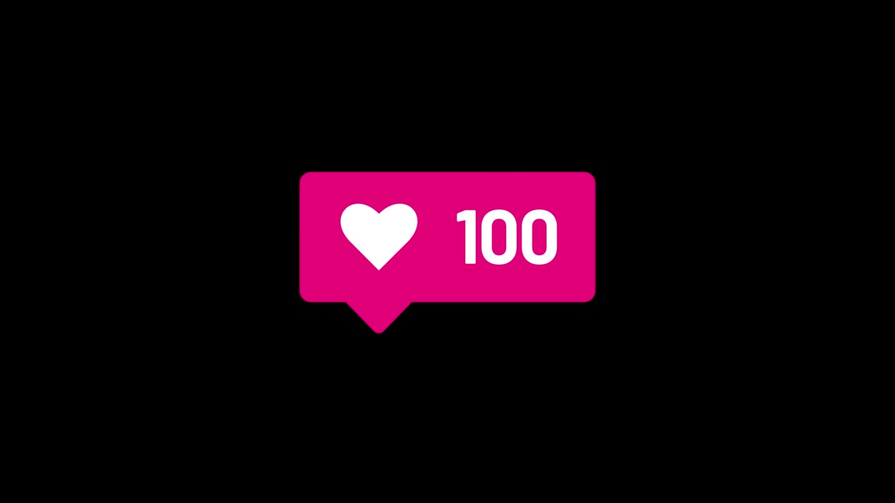 Social media till 100 likes video isolated alpha channel and green background