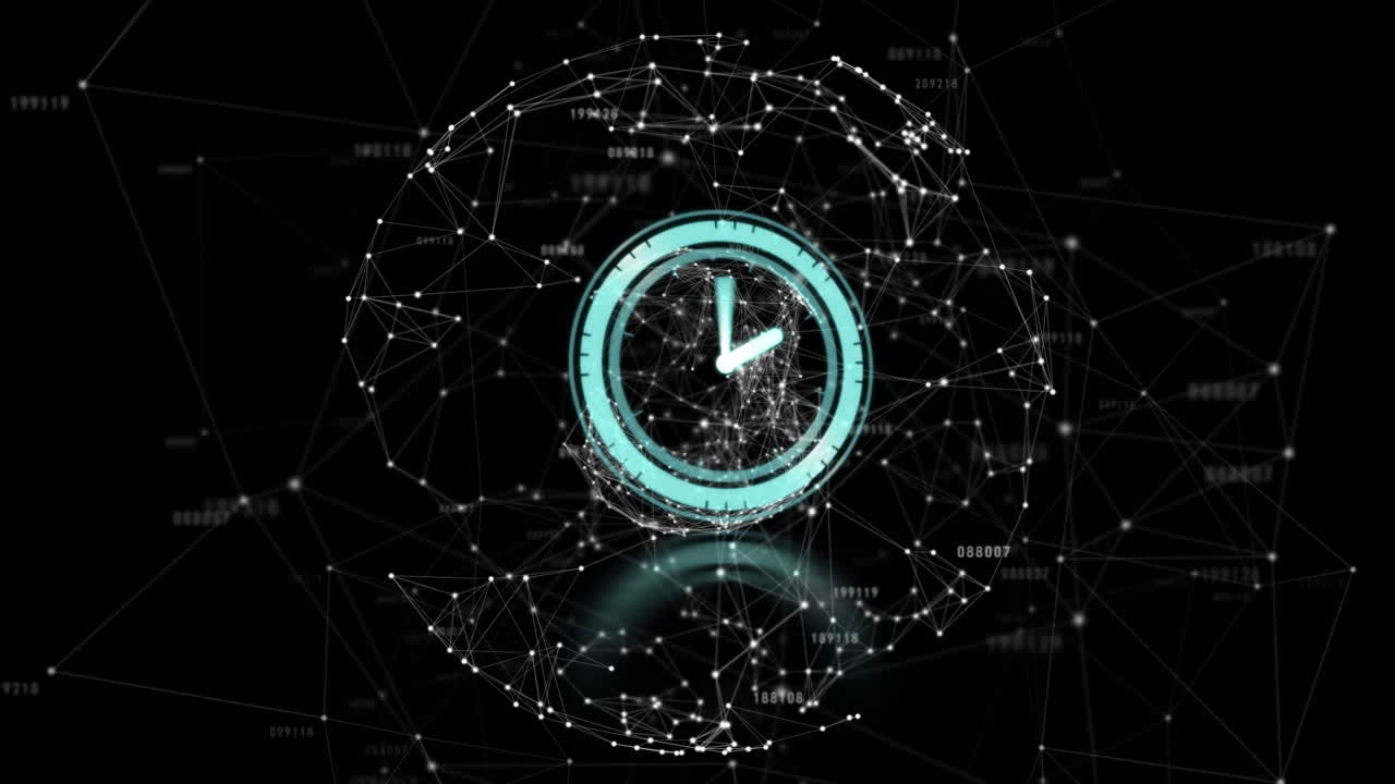 Animation of network of connections over clock