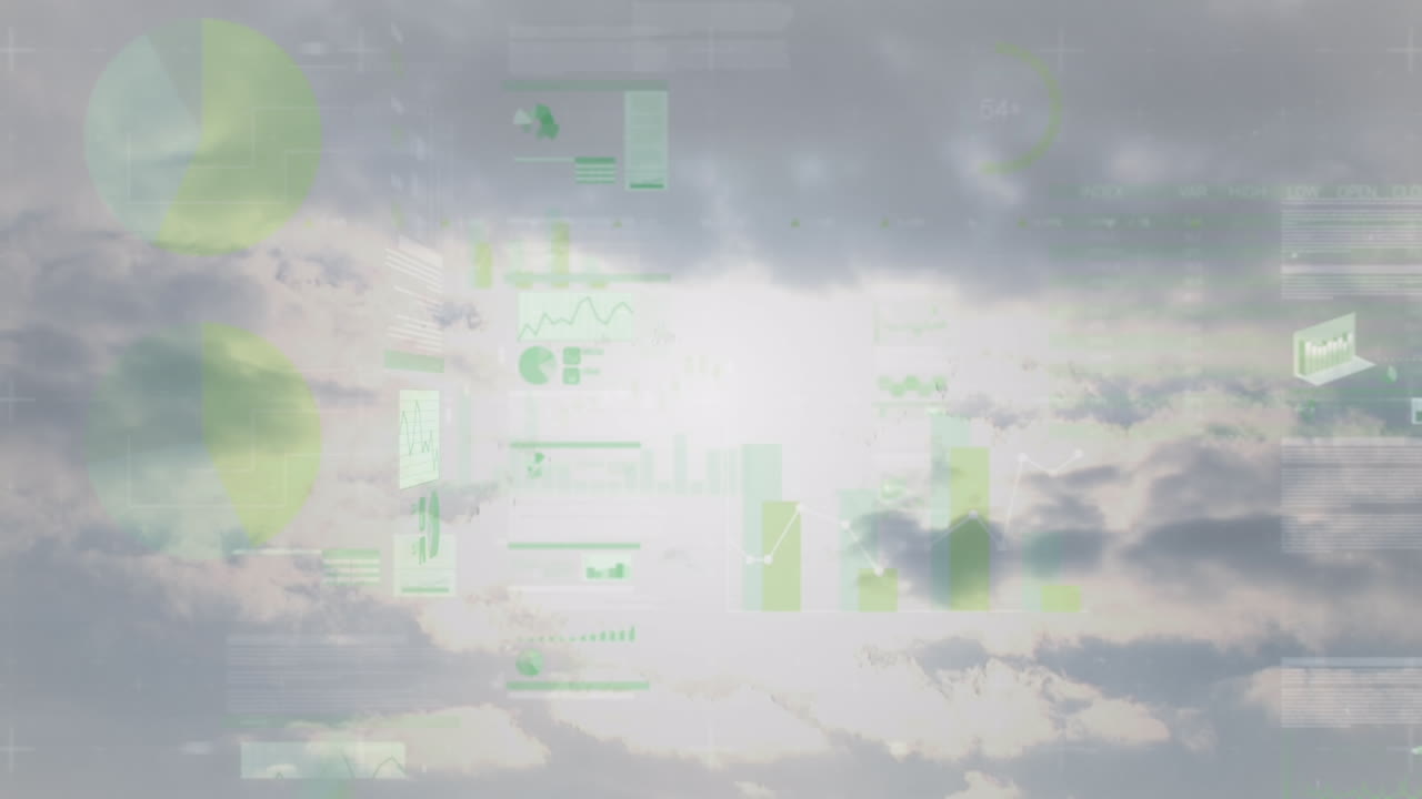 파란 하늘의 구름에 대한 통계 데이터 처리의 복합 비디오