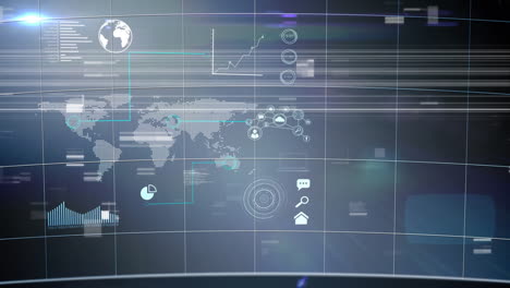 animation of data and world map