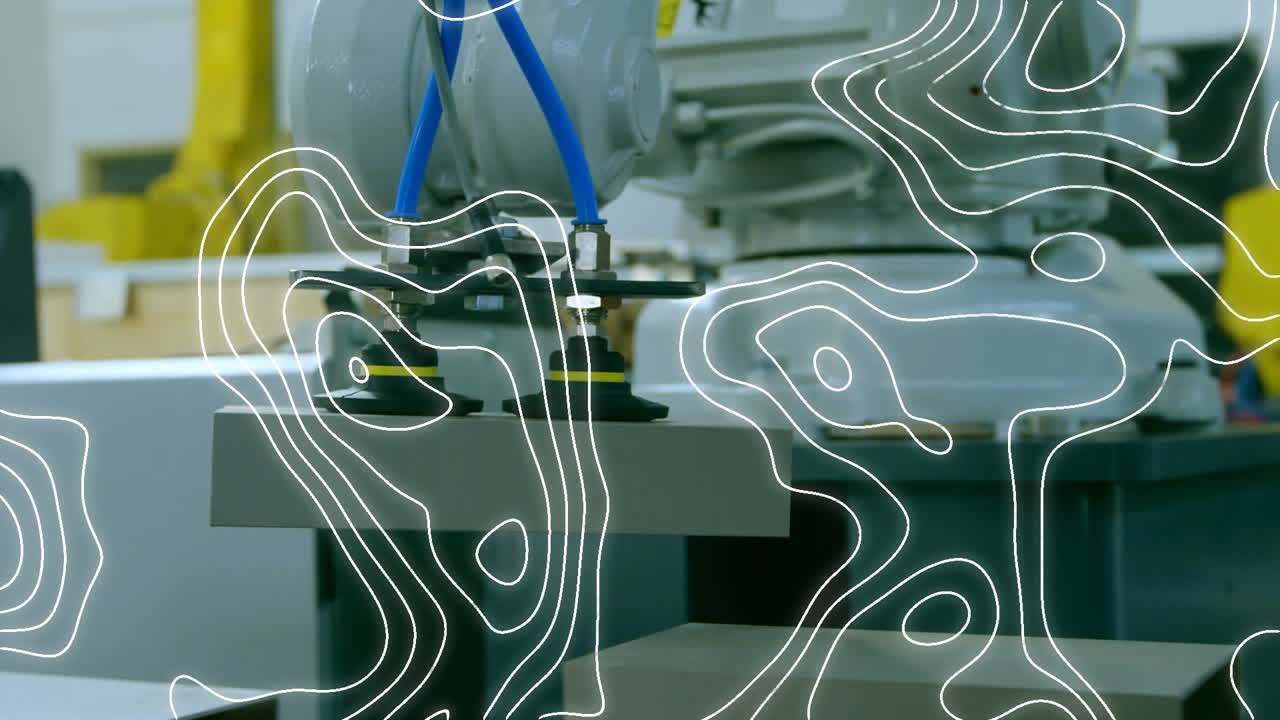 animazione di linee bianche sopra il robot