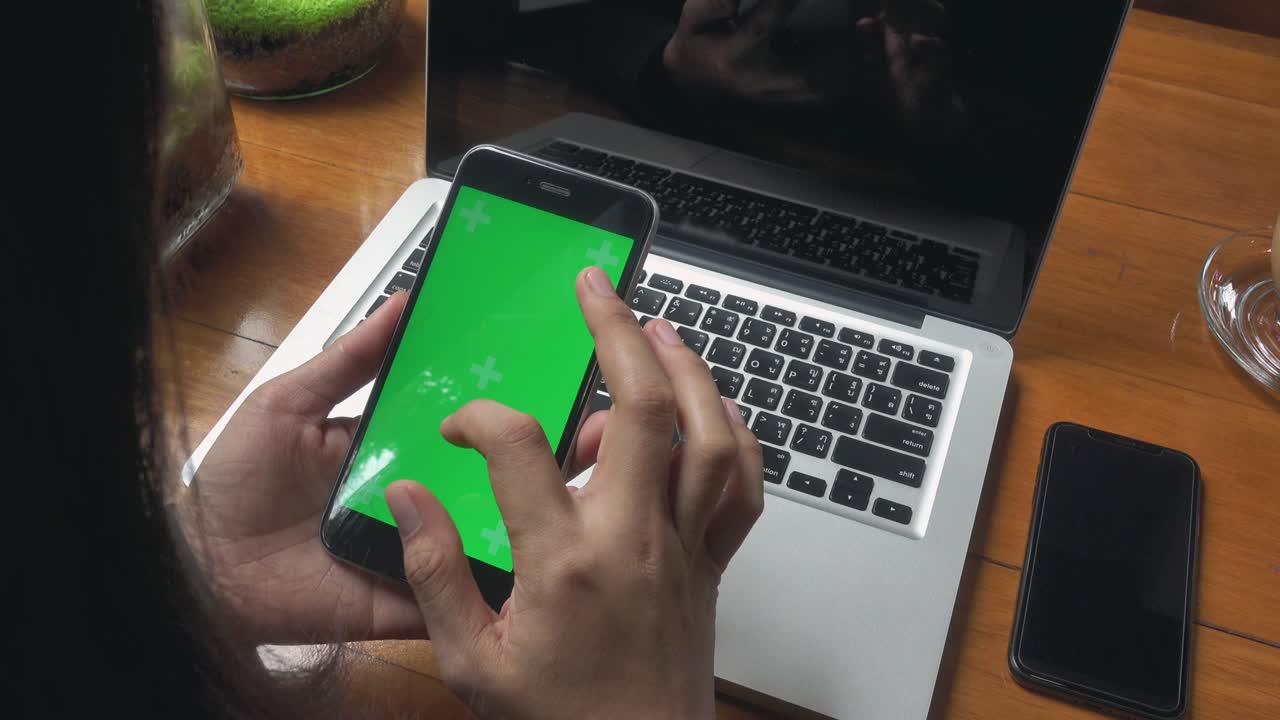 business female searches information on internet websites