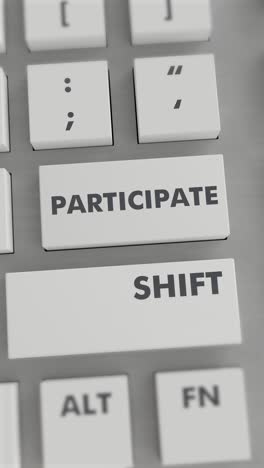 participar presionando el botón en el teclado vídeo vertical