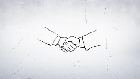 handshaking drawn on a white background