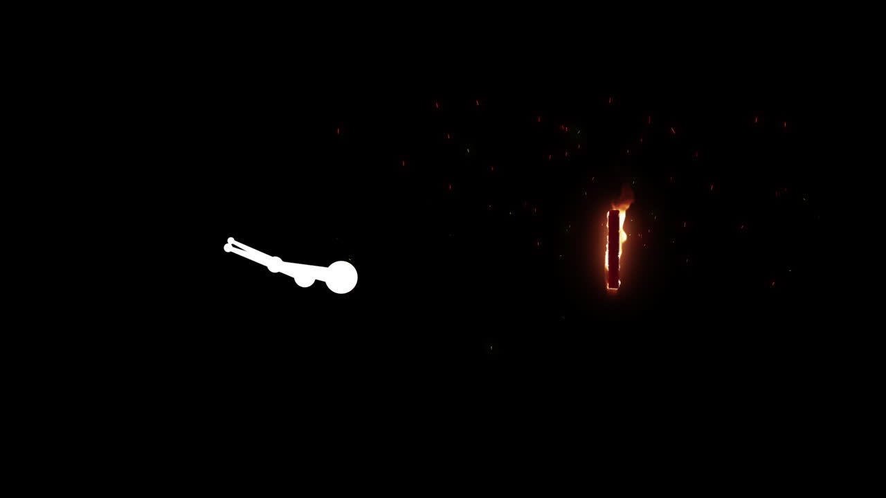 animación digital de puntos de conexión y el número uno en el icono de fuego contra un fondo negro