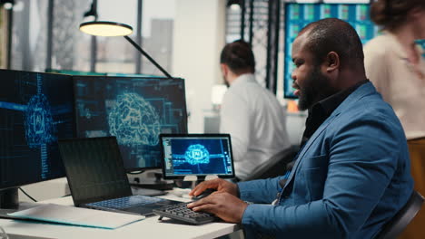 vertical video professional advisor reviewing kpi reports with artificial intelligence tools