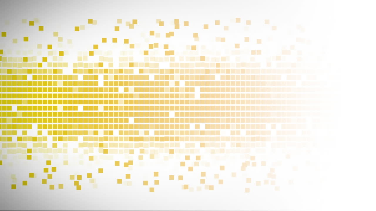 Animation of golden squares over white background