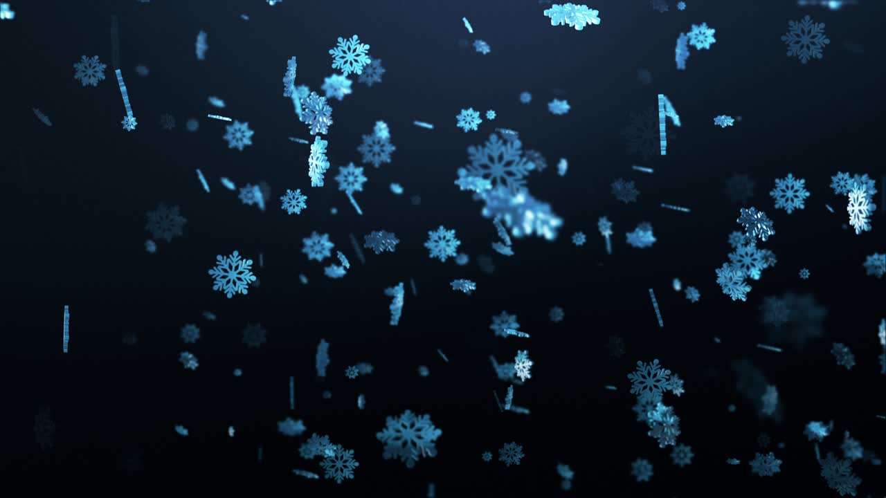 animazione di un ciclo di sfondo di fiocchi di neve che cadono