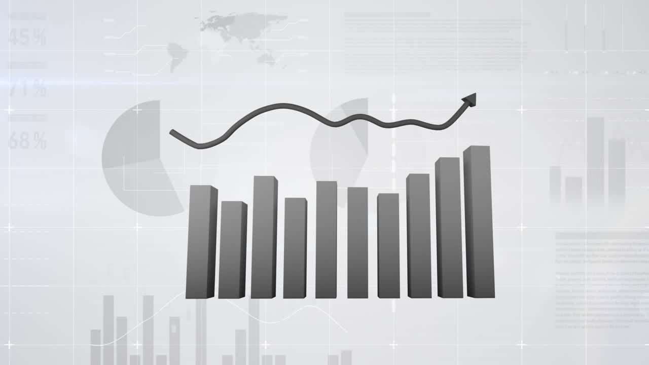 gráficos que muestran las estadísticas cambiantes