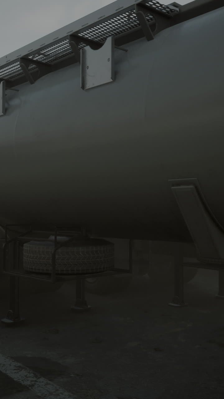 camión cisterna gris en la carretera