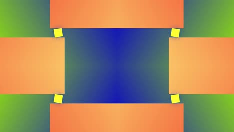 Block-Linear-Rechteck-Quadrat-Form-Nahtlose-Animation-Bewegung-Hintergrund-Geometrische-Spiegel-Overlay-Farbe-Orange-Blau-Gelb