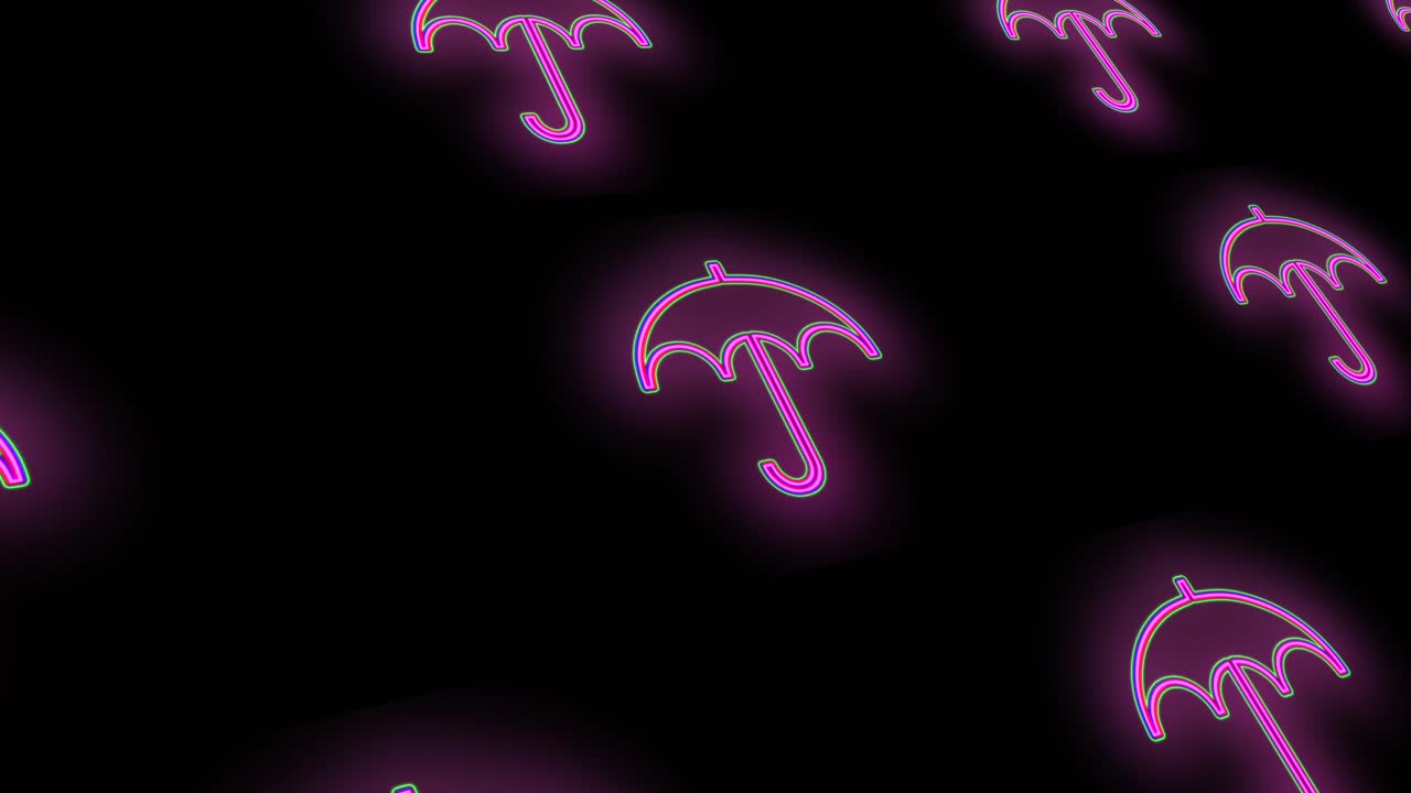Motivo di ombrelli rosa neon notturno