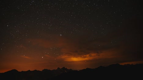 starry night over mountains