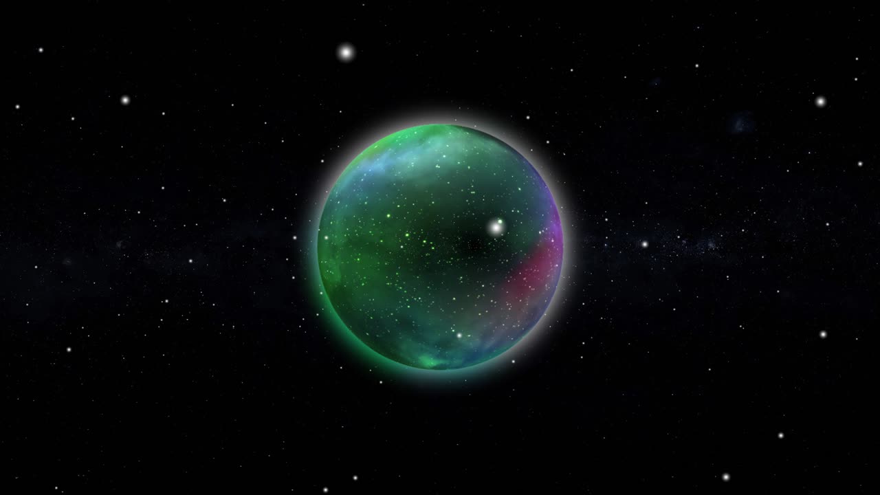 un planeta gaseoso repleto de estrellas en el espacio