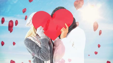 pareja con un gran corazón de lectura