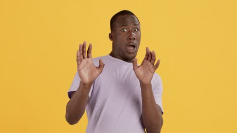 man expressing fear or disgust