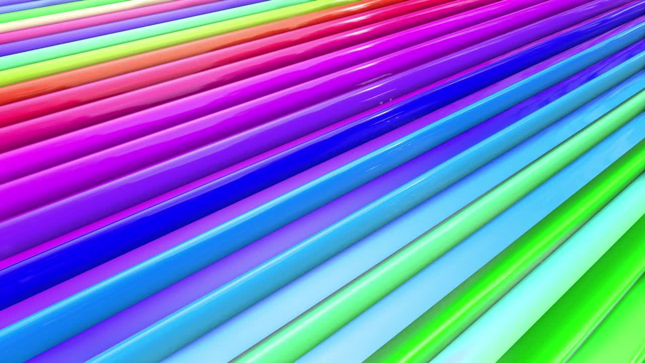 무지개의 다채로운 줄무는 순환적으로 움직인다.