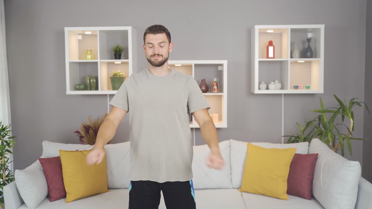 집에서 스포츠를 하는 것.