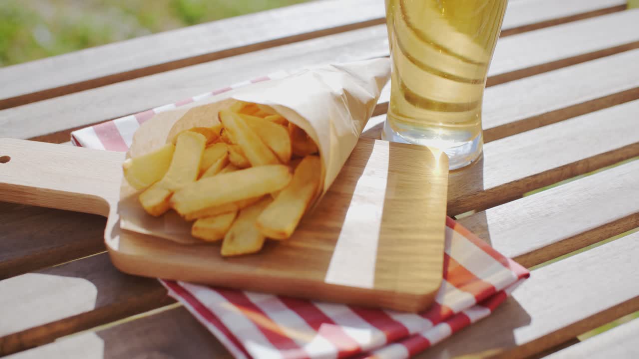 Packet of takeaway French fries