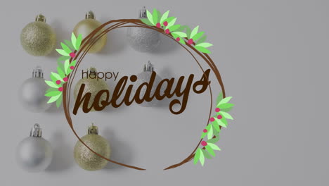 animation of christmas greetings text and decorations