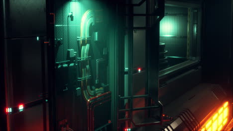 interior futurista de la base espacial