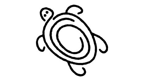 animación del icono de la línea de dibujo de la tortuga verde