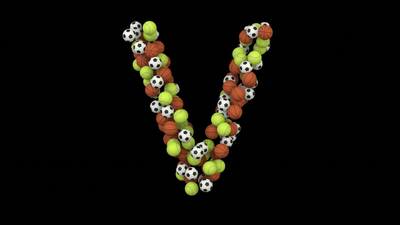 letra de fuente con temática deportiva v