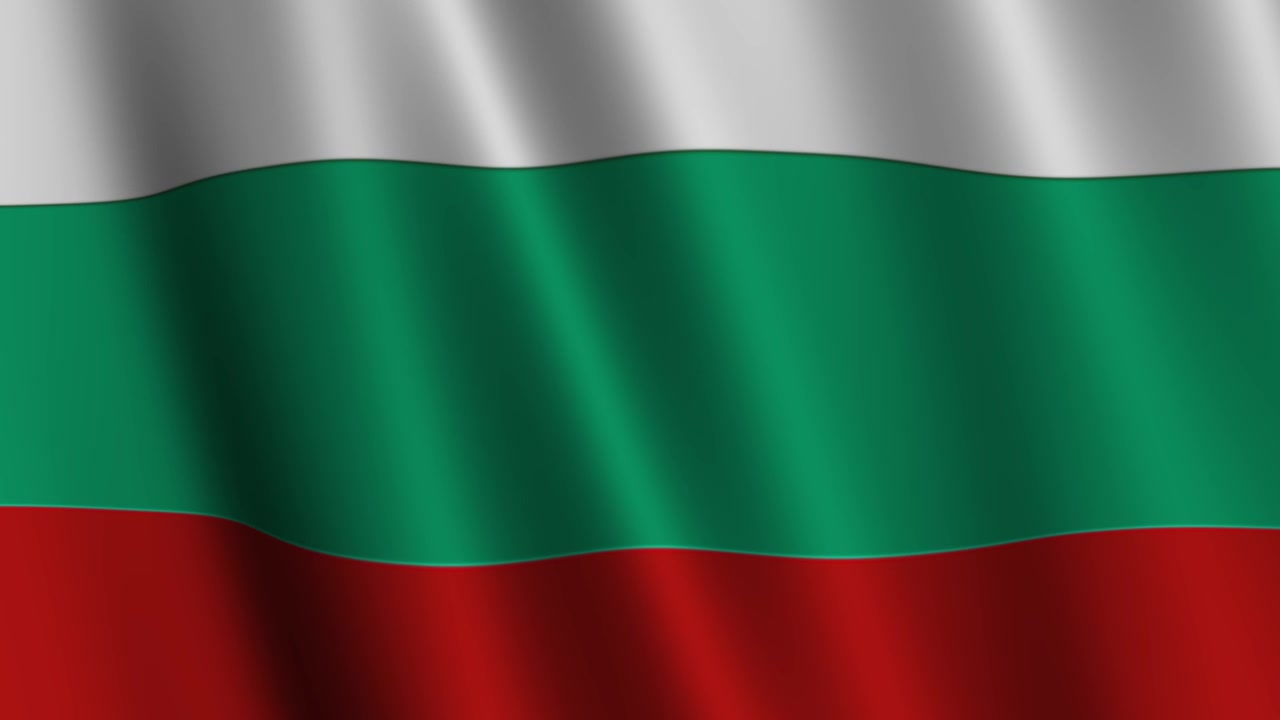 Hintergrund mit wehender Bulgarien-Flagge.