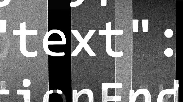 Digital Glitch Effect with Flickering Text and Static Noise