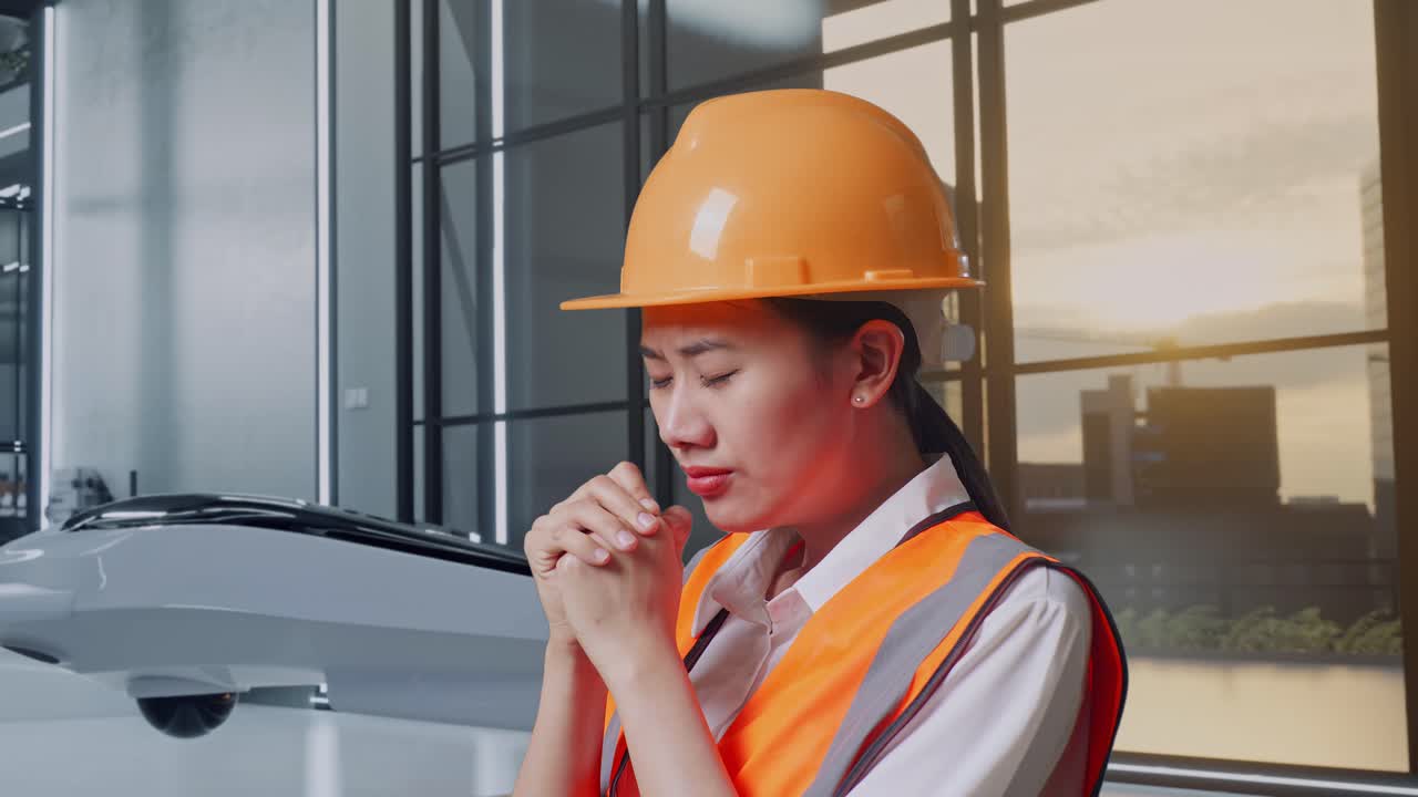 스트레스를 받는 건설 노동자