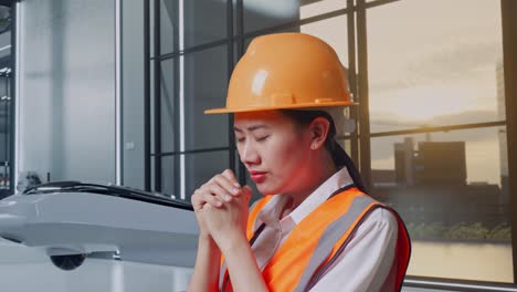 stressed construction worker
