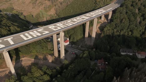 aerial view a45 autobahn road in germany