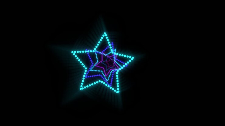 Motion colorful neon stars
