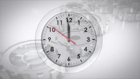 animación del reloj moviéndose sobre el mecanismo del reloj