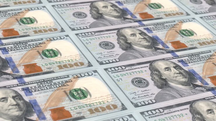 Banconota da cento dollari USA, Stati Uniti, loop infinito, risoluzione 4K.