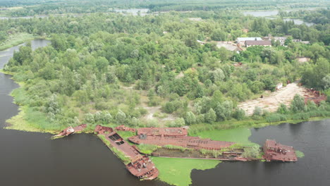 Flying-at-abandoned-at-Chernobyl-exclusion-zone-over-the-contaminated-Pripyat-river