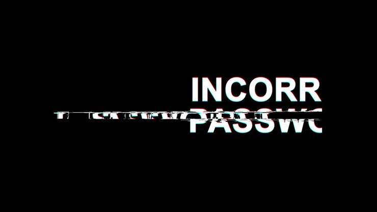 Testo Effetto Glitch Password Errata Distorsione TV Digitale Animazione in Loop 4K