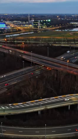 aerial view of a highway exit