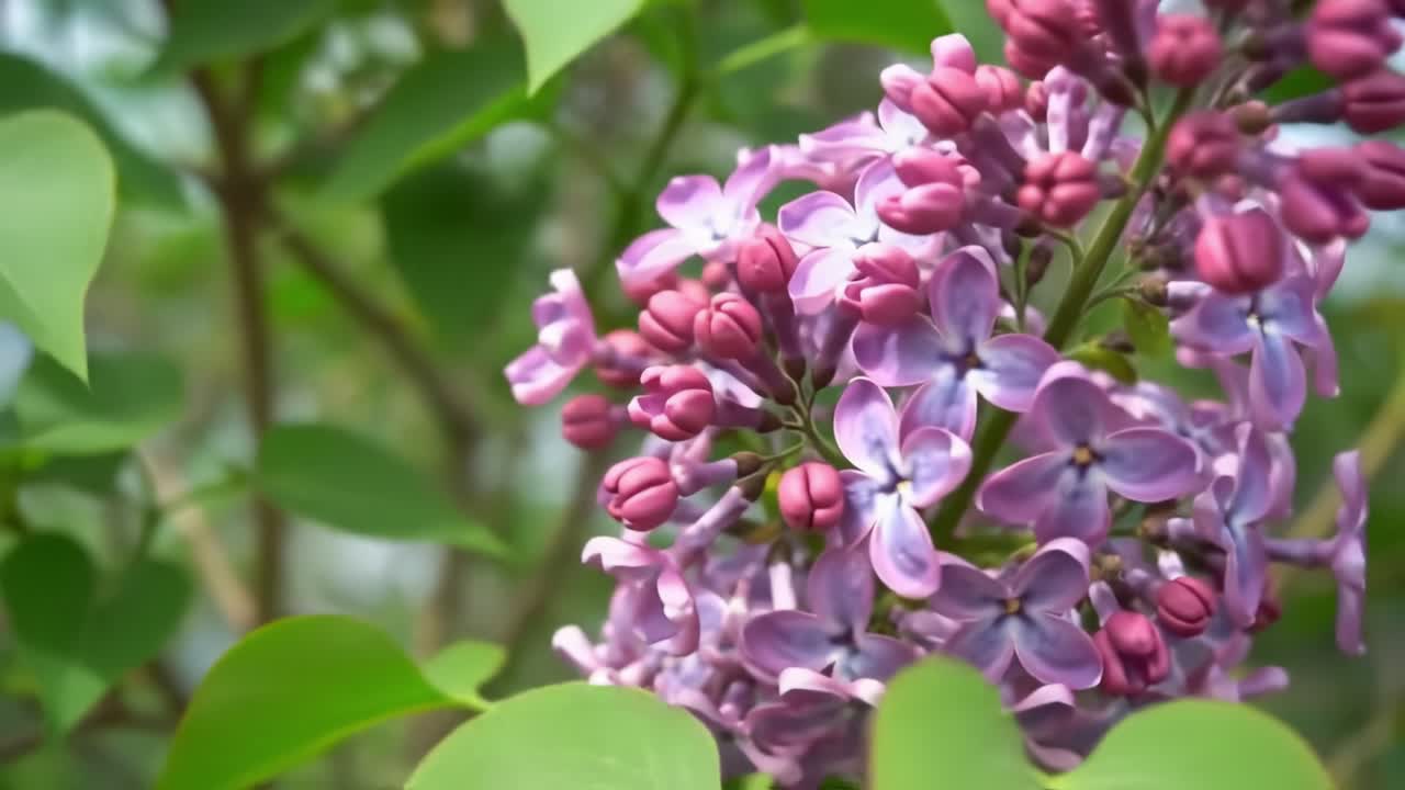 Delight in the beauty of lilacs as they bloom in a sunny garden, showcasing vibrant purple flowers and enticing fragrances. Perfect springtime display for nature lovers.