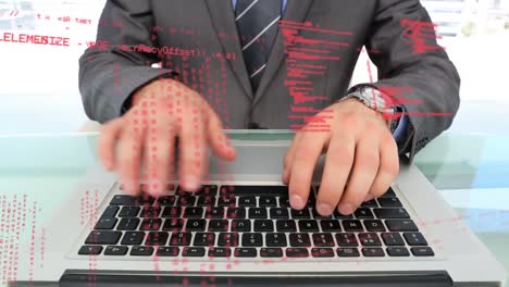 Animation-of-data-processing-over-caucasian-businessman-using-laptop