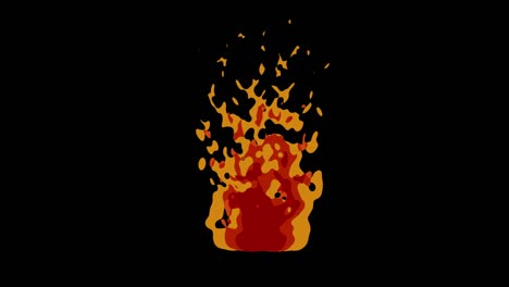 animación de fuego 2d fx con canal alfa. dibujo animado fuego cuadro por cuadro. fuego estilizado animado. video de llama en bucle