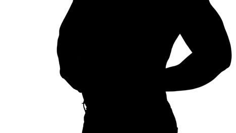 muscular silhouette of man posing for camera