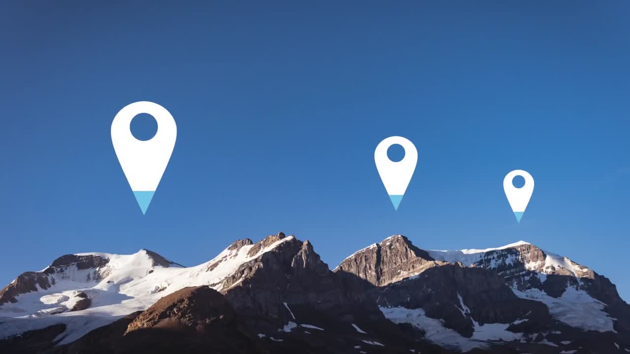 alfileres de ubicación sobre el paisaje