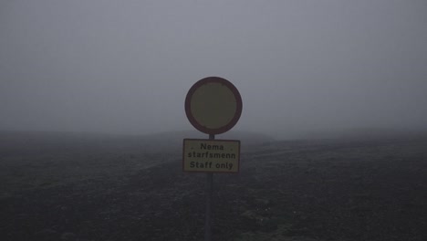 silhouette in abandoned icelandic canyon in a foggy, moody, dramatic landscape