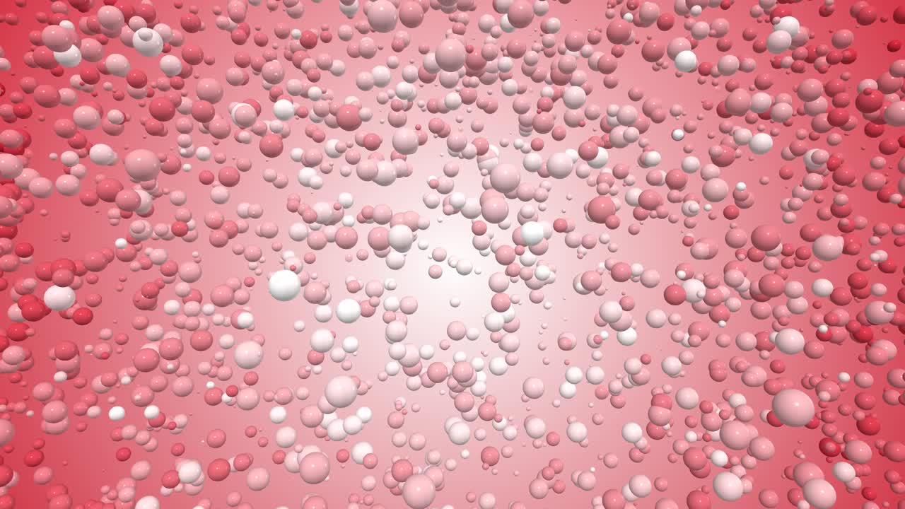 공과 거품을 가진 3d 애니메이션 비디오 4k