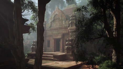 ruinas de templos antiguos en una selva exuberante