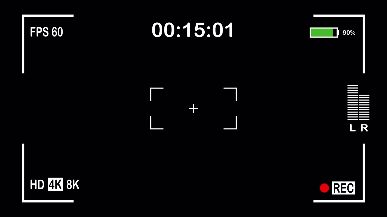 Camera Recording Interface with Timecode and Indicators