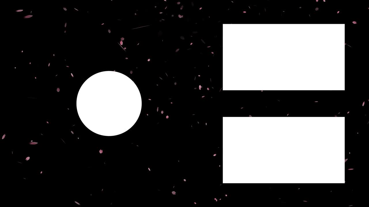 체리 꽃 잎자루 입자 끝 카드 끝 화면 모션 그래픽