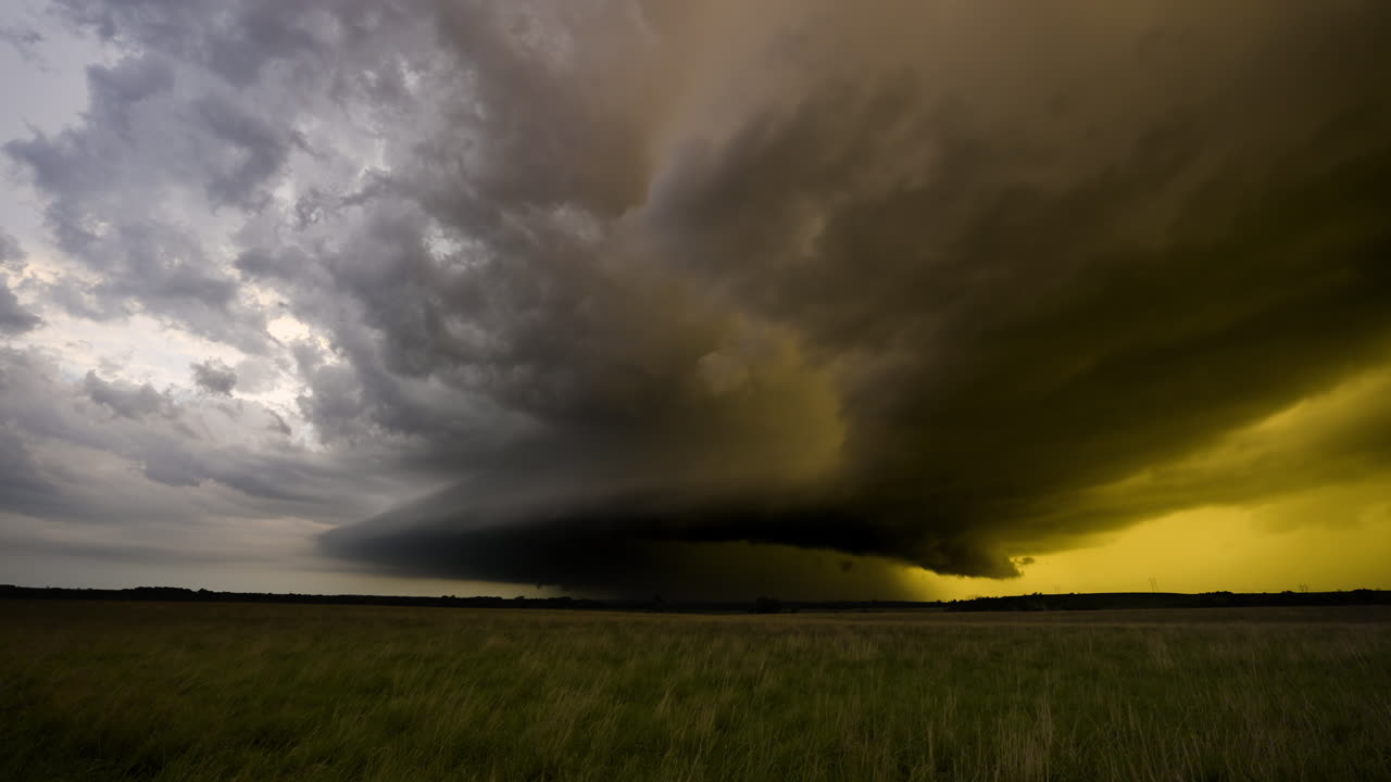 Spectacular dusk storm spins into the night as the last light fades